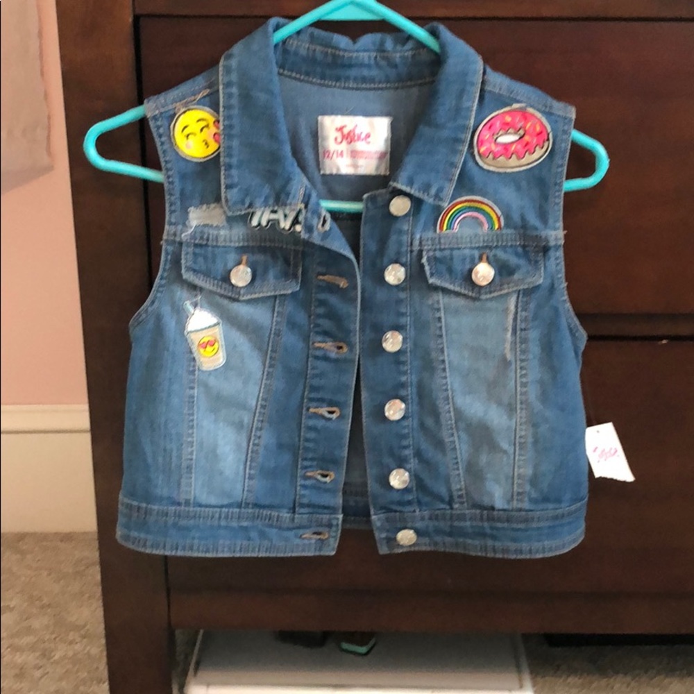 Justice jean sleeveless vest